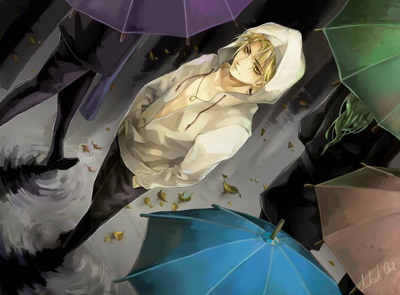 CR5|NakedCat的打伞的人物插画图片