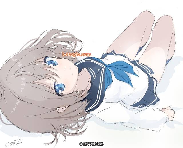 原创, 女孩子, uniform, young girl, 原创, 涂鸦, 银发