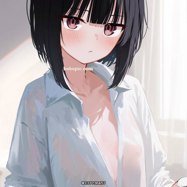 原创, 女孩子, young girl, 平胸, 裸体衬衫, 原创1000users加入书籤, black hair, sulky look