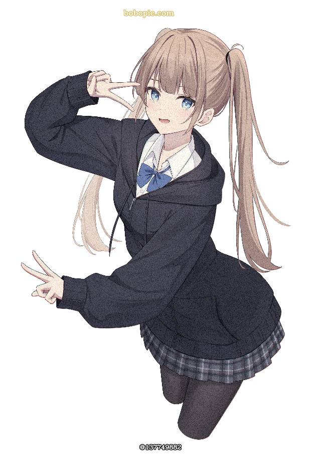 原创, 女孩子, uniform, 双马尾, 双手V手势