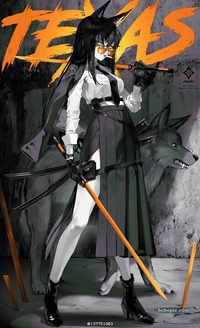 Arknights, 明日方舟, Texas, 女孩子, 兽耳, sunglasses