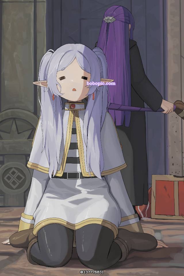 葬送的芙莉莲, 精灵耳, 双马尾, White Hair, 鸭子坐, Fern (Frieren: Beyond Journey's End)