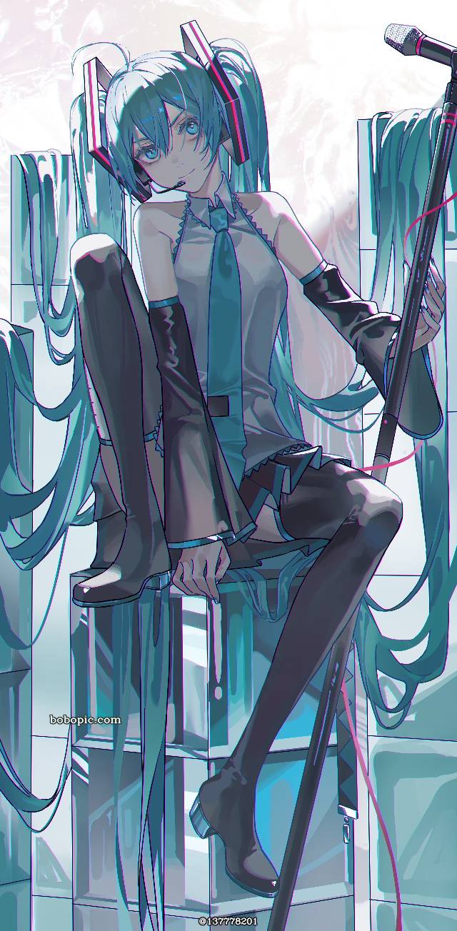 illustration, painting, young girl, doujin, beautiful girl, 初音未来, twin pig tails, Hatsune Miku