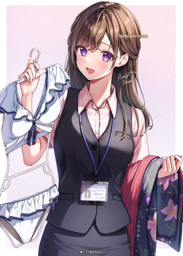 原创, 女孩子, half-up hairstyle, 姐姐, girl in suit, 茶发