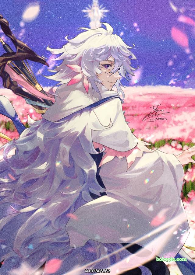 梅林（Fate）, Fate/GO100users加入书籤, very long hair, staff