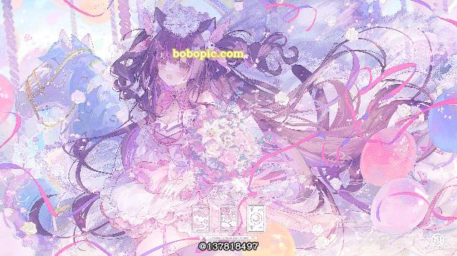 requested illustration, 女孩子, merry-go-round, bouquet, 气球, flower