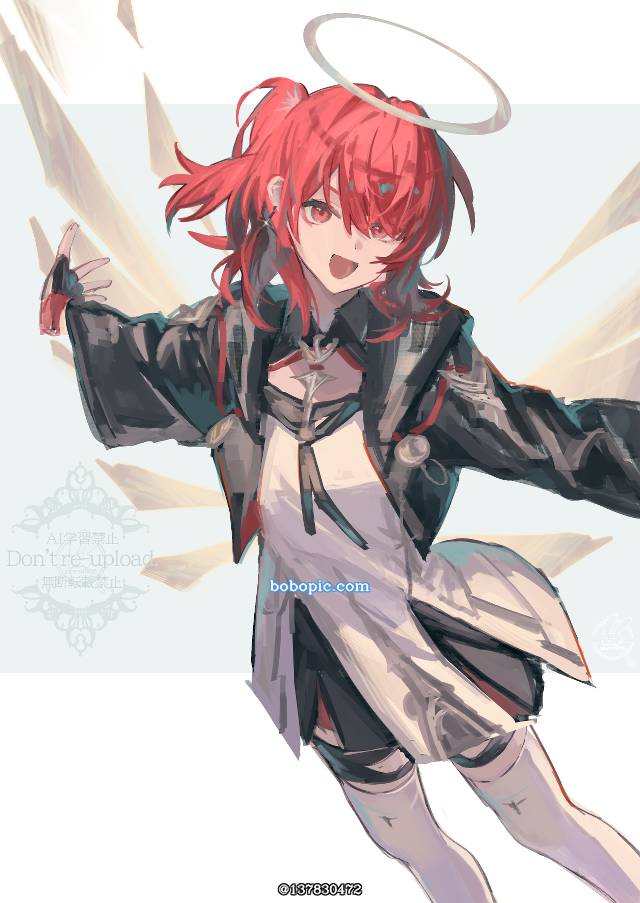 明日方舟, 能天使（明日方舟）, red hair, angel, 女孩子