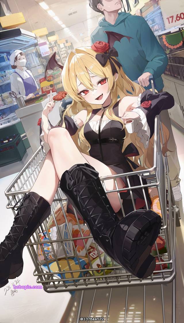 吸血鬼, 原创, 女孩子, 金发, 小恶魔, laced boots