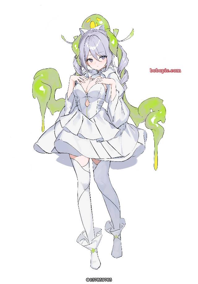 原创, 女孩子, 白色连衣裙