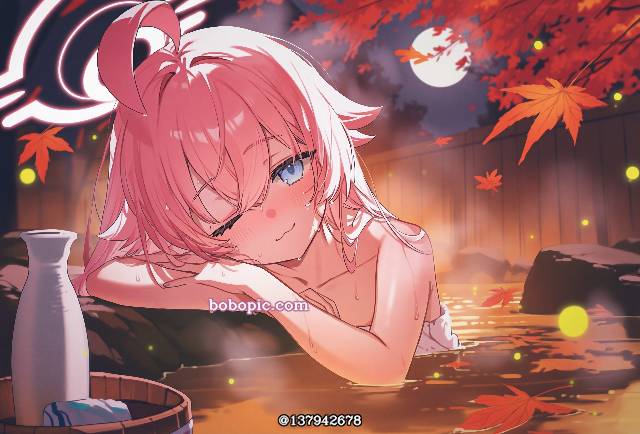 AI 画作, 女孩子, 萝莉, 碧蓝档案, Takanashi Hoshino, onsen, 风景