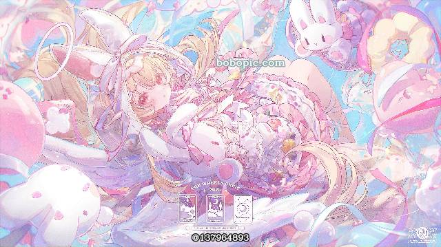 女孩子, requested illustration, 金发, angel, 气球