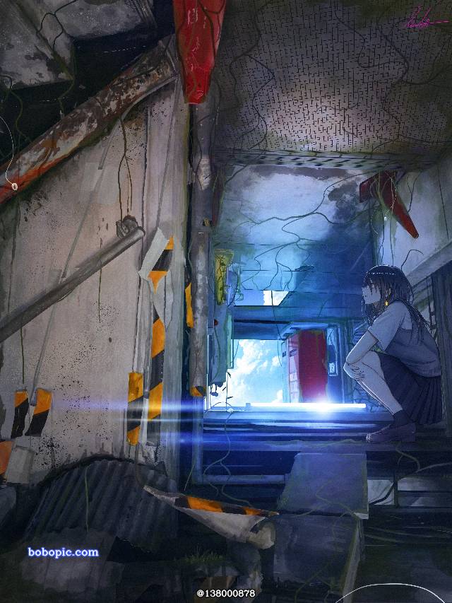 原创, 原创, 风景, 女孩子, 插画, 异世界, 夏天, 积雨云