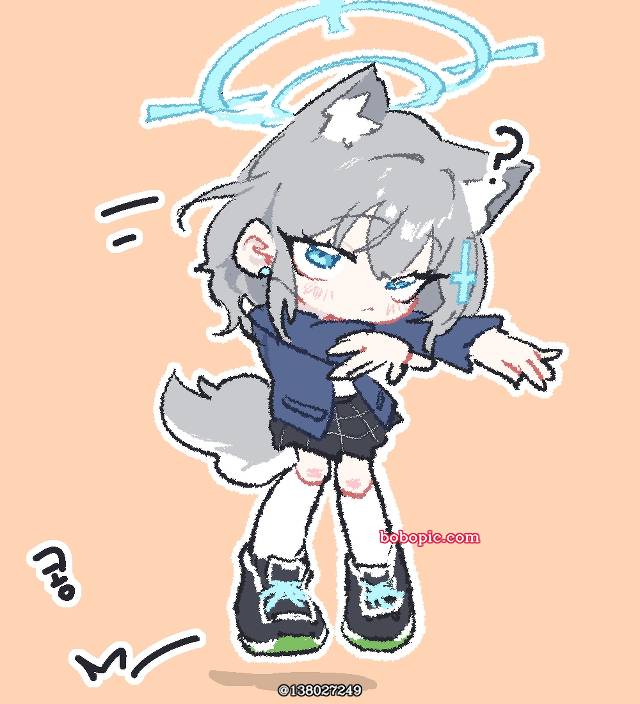 Sunaookami Shiroko, 可爱, 碧蓝档案, 女孩子, young girl, chibi