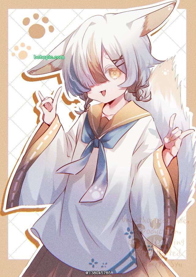 uniform, fox, 兽耳, 原创, 原创, 原创