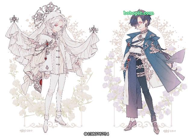 young girl, 原创, 插画, 裙子, 女孩子, Rococo