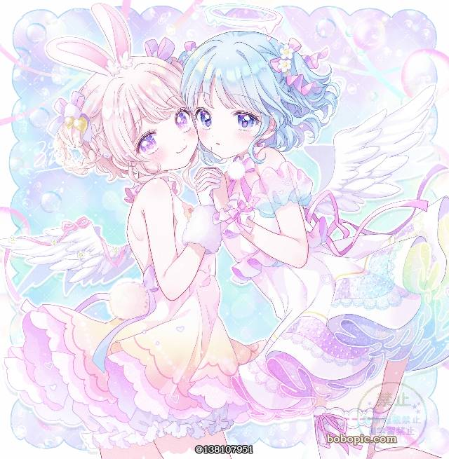 女孩子, 原创, 插画, 原创, young girl, angel, 兔, 兔子, half pigtails, ONE PIECE