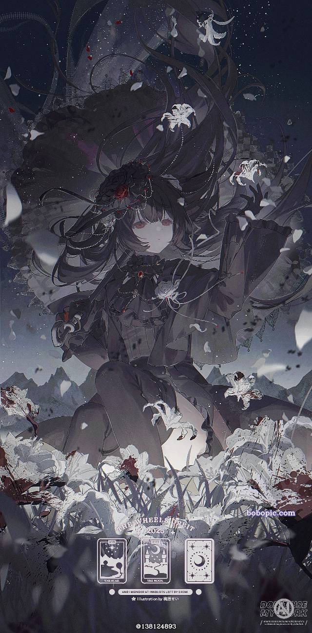 女孩子, requested illustration, red eyes, 黑发