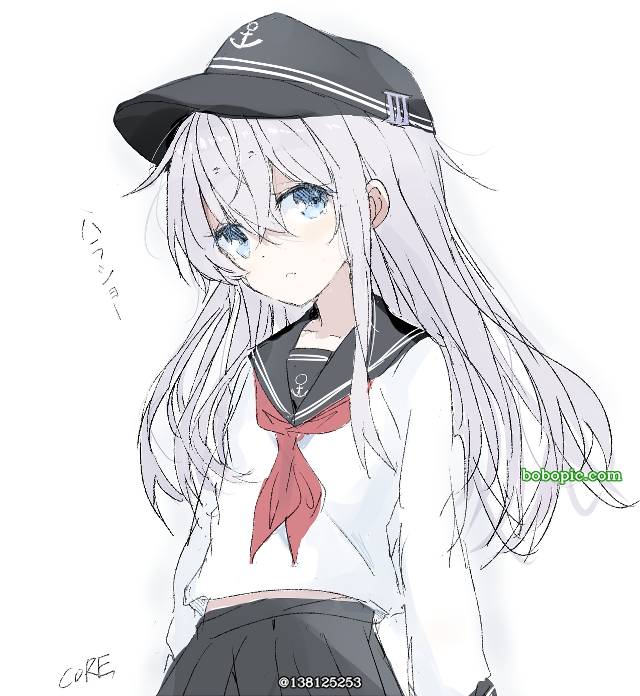 舰C, 舰队collection, 响(舰队收藏), young girl, 银发, uniform, 女孩子