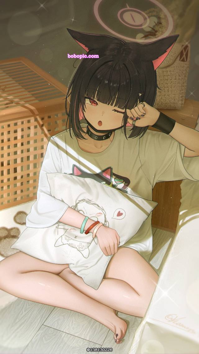 女孩子, 碧蓝档案, beautiful girl, 赤脚, 黑发, 杏山和纱