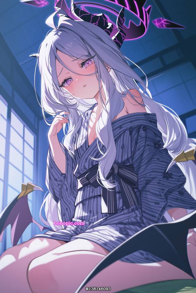 AI 画作, 女孩子, 萝莉, 碧蓝档案, Sorasaki Hina, yukata