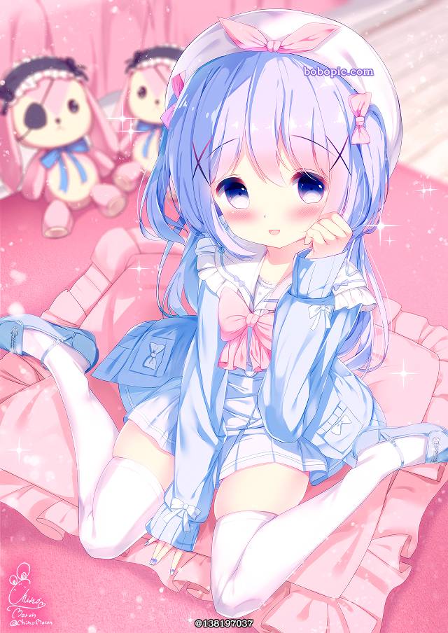 请问您今天要来点兔子吗？, 香风智乃, 点兔, 水手服, 鸭子坐