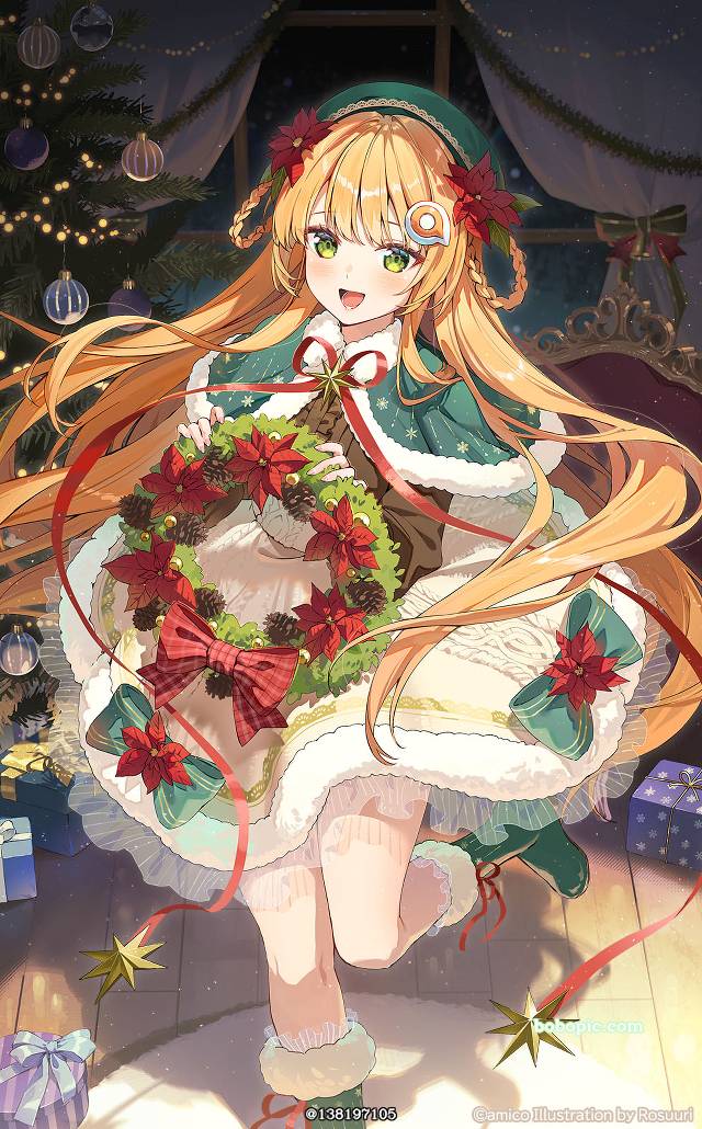 女孩子, 圣诞节, poinsettia