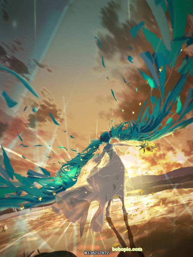 初音未来, miku, 女孩子, 风景, 原创, 奇幻, sky, background