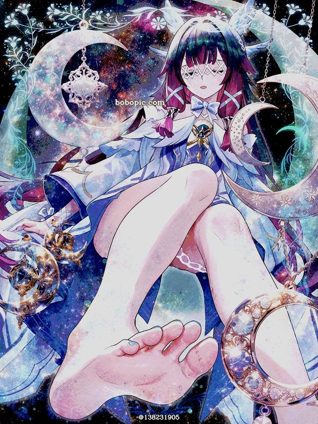 Genshin Impact, young girl, 哥伦比娅（原神）, 赤脚, 脚底, 原神100收藏, Greek foot