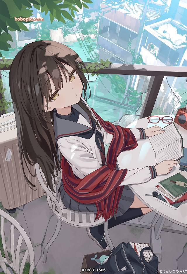 女孩子, 原创, 水手服, bookworm girl