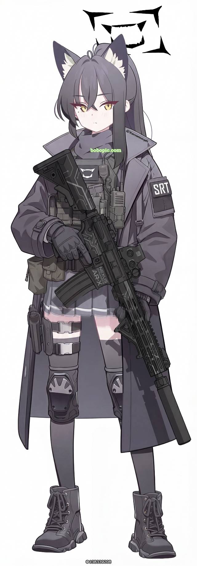 AI 画作, 女孩子, 碧蓝档案, 现代个人装备, armed young ladies, armed girls, 枪