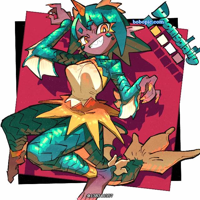 龙娘, unusual skin color, 怪兽, sea serpent