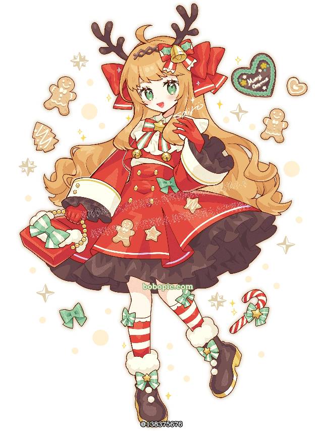 女孩子, 插画, 原创, 原创角色, 圣诞节