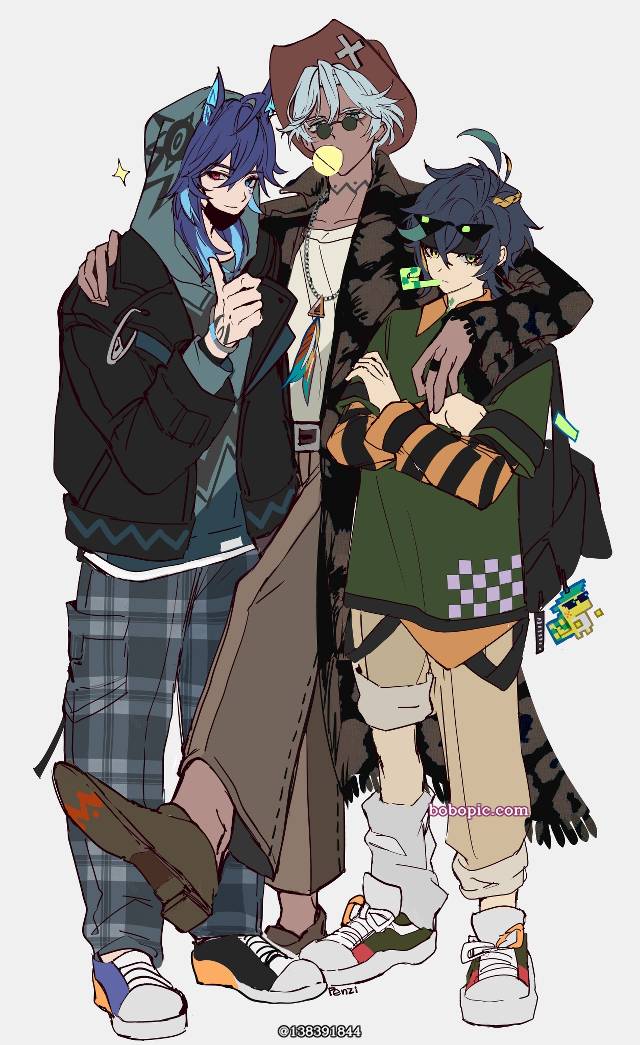 Genshin Impact, 基尼奇, 伊法, 欧洛伦, casual clothes