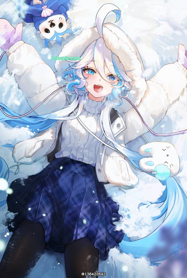 Genshin Impact, 芙宁娜, 芙宁娜（原神）, snow, smile, ahoge, 异色瞳