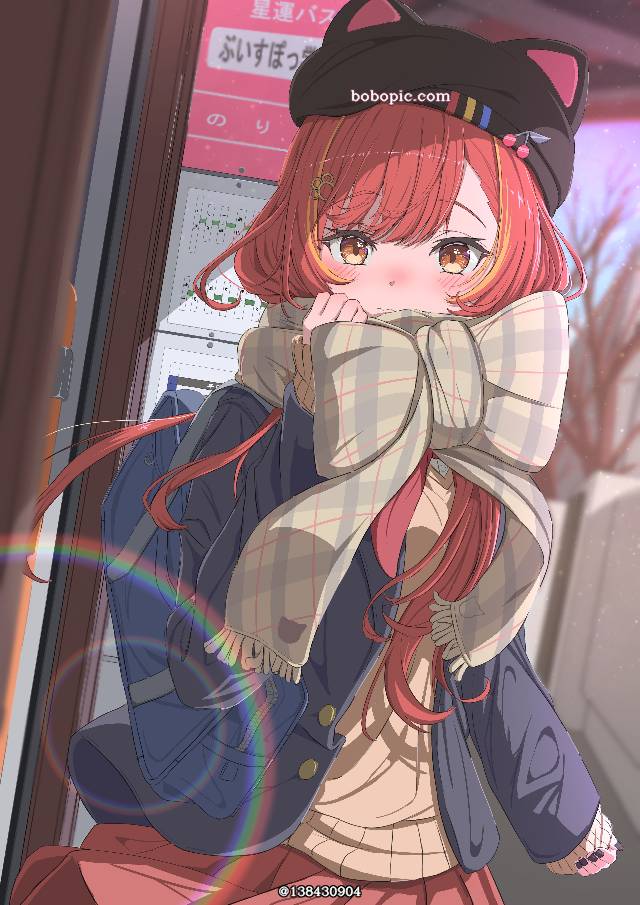 Tsuna Nekota, Virtual eSports Project, 虚拟主播, 围巾, 乌贼鳍, bus stop, Virtual Youtuber 100+ bookmarks