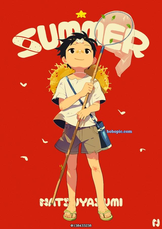 young boy, 男孩子, 夏天, summer vacation, small white, 草帽