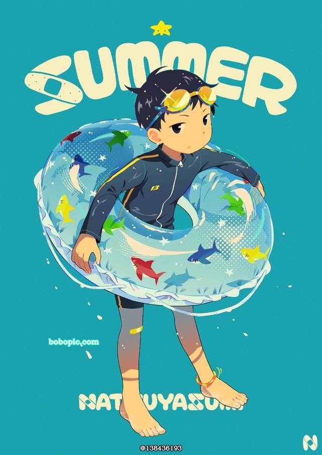 young boy, 男孩子, 夏天, summer vacation, 游泳圈