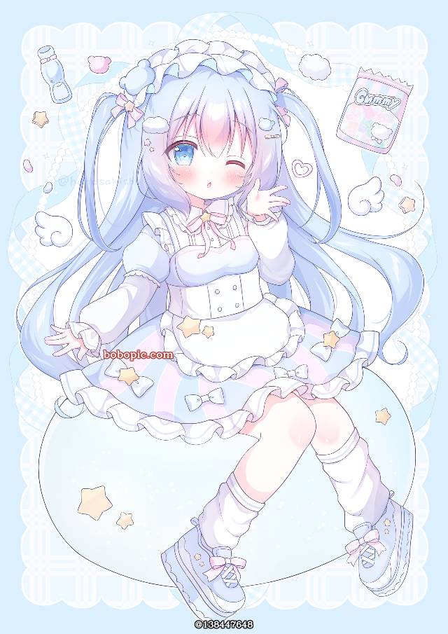 大腿, GUMI, frills, 冬CM, sweets, two-side up, moe