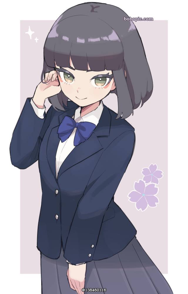 闪电十一人, Inazuma Eleven, bob cut, 杏眼, black bob hair, blazer