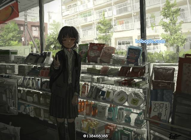 风景, background, 原创, 原创, convenience store