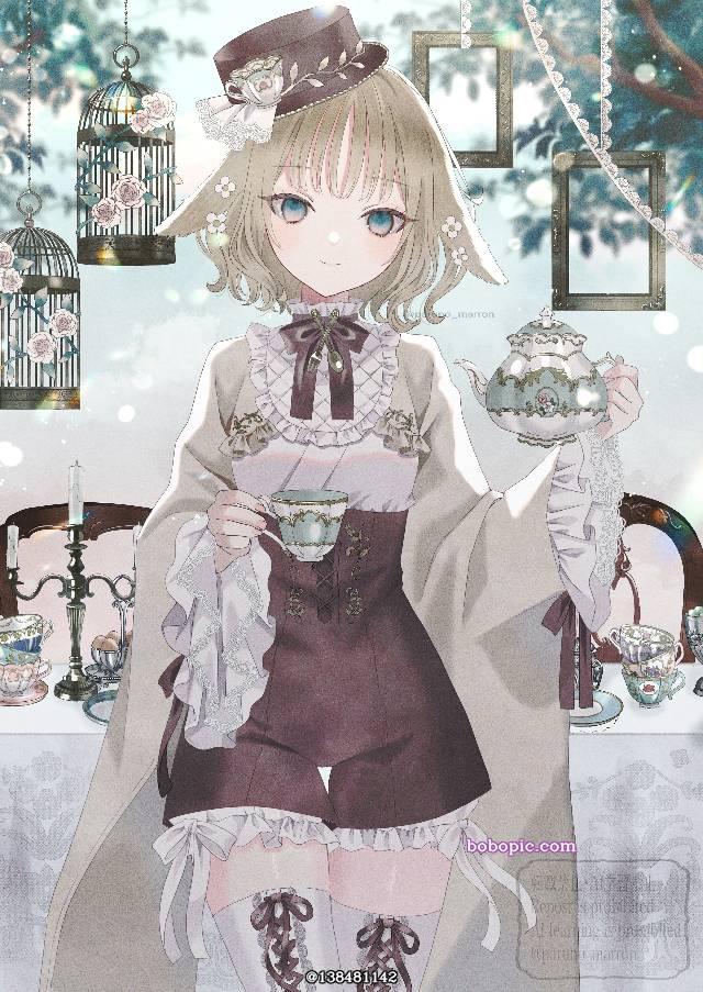 女孩子, 原创, bunny ears, kimono, 热裤