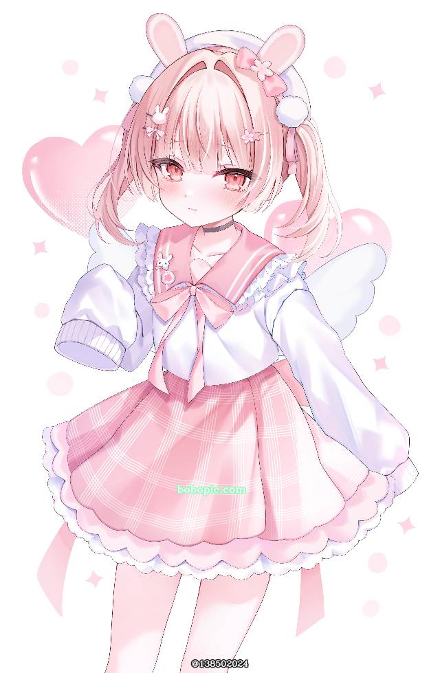 女孩子, 双马尾, 粉色头发