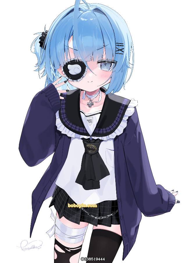 原创, young girl, uniform, knee-high, 水手服