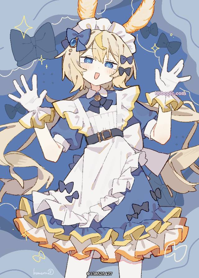 女孩子, 原创, 原创, 拟人化, 女仆装, 插画, 海牛, 原创角色, 女仆