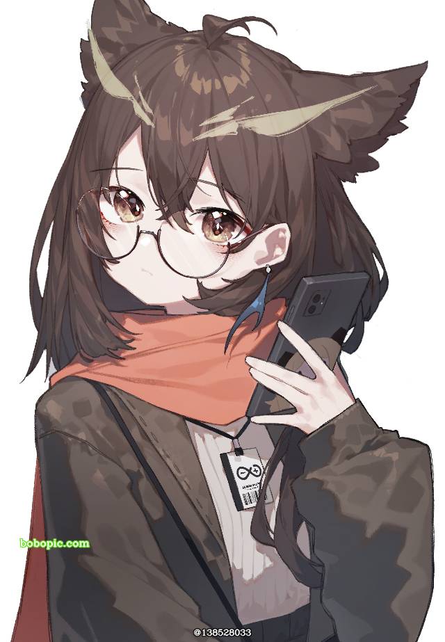 Arknights, 明日方舟, 赫默（明日方舟）, round glasses, 围巾
