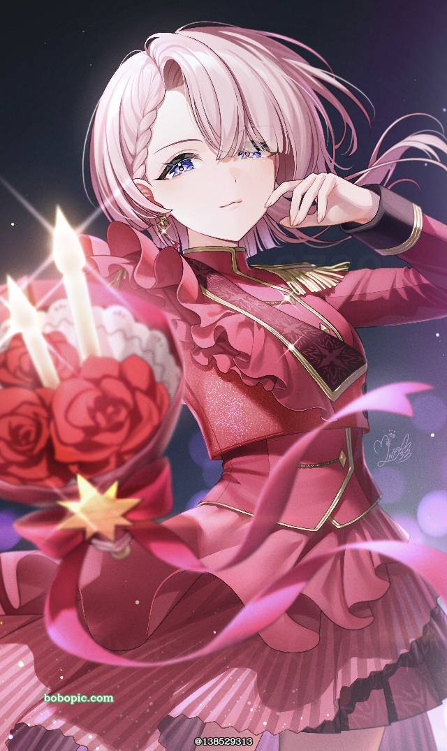 Gakuen IDOLM@STER, Mao Arimura, Rose, handsome girl, bouquet