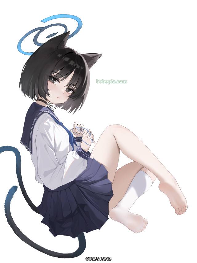 碧蓝档案, 女孩子, Kiryuu Kikyou, cat ears, 脚指