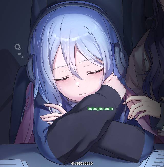 世界计划, 世界计划, Yoisaki Kanade, 朝比奈真冬, sleeping face, 头戴式耳机, light blue hair