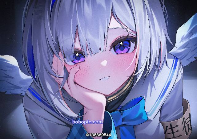 Hololive, 天音彼方, 虚拟主播, Kanata Amane fanart, chin resting, Virtual YouTuber 1000+ bookmarks