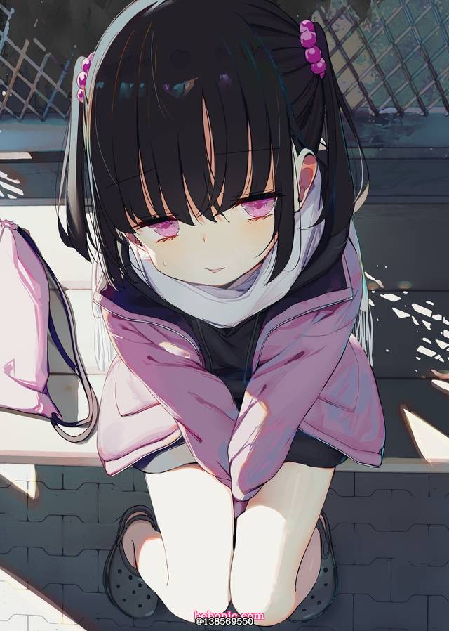 原创, black hair, 女孩子, 俯瞰, thighs, 双马尾